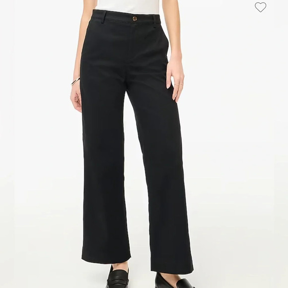 J.Crew Wide Leg Sailor Chino Black Pants Size 4P - Picture 1 of 4